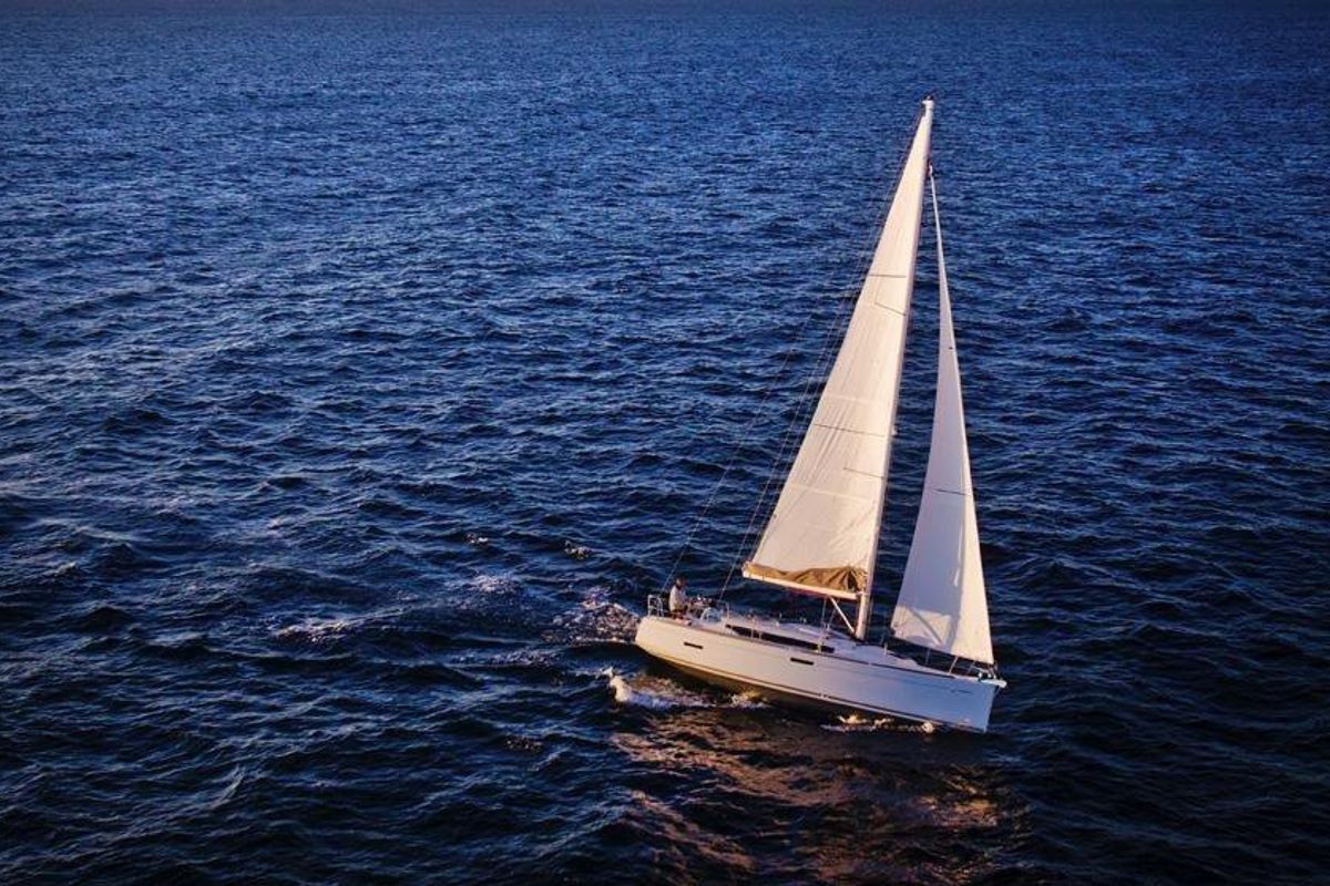 Exterior view of Carelli, a Jeanneau Sun Odyssey 389 sailboat at Road Town, British Virgin Islands