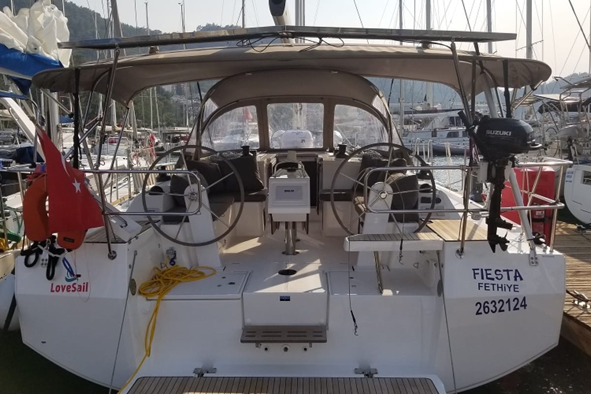 Fiesta, a Bavaria C42 sailboat at Fethiye, Turkey