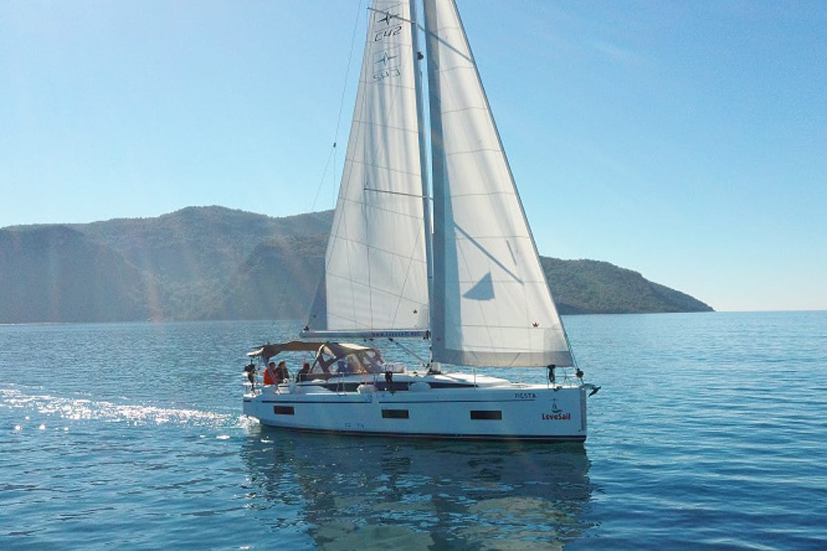Fiesta, a Bavaria C42 sailboat at Fethiye, Turkey