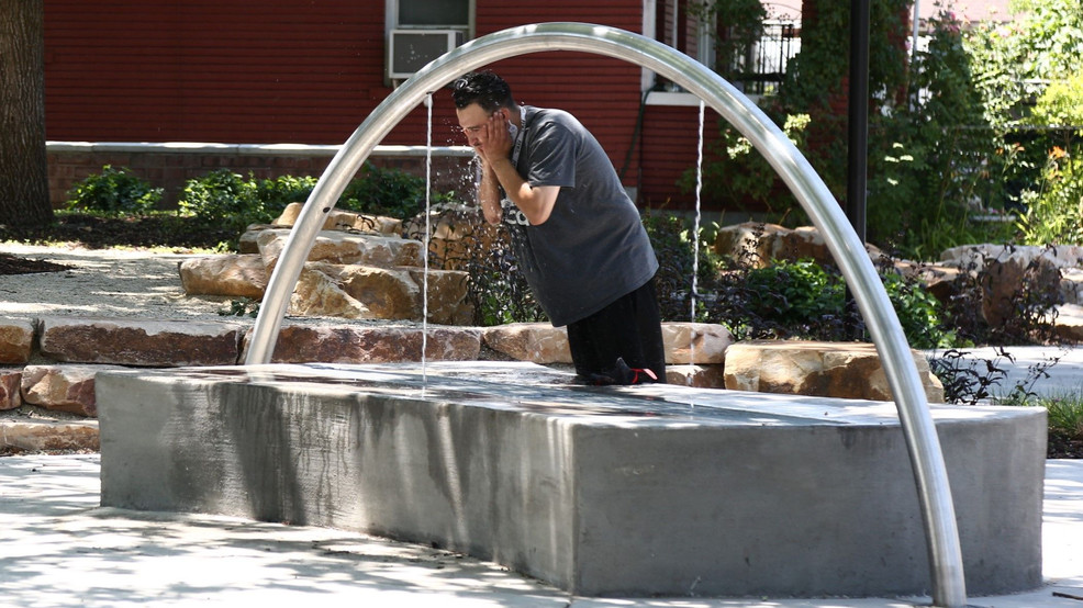 public modern fountain